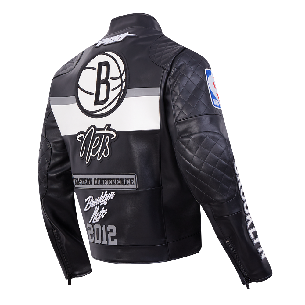 Black Brooklyn Nets Pro Standard Moto Jacket