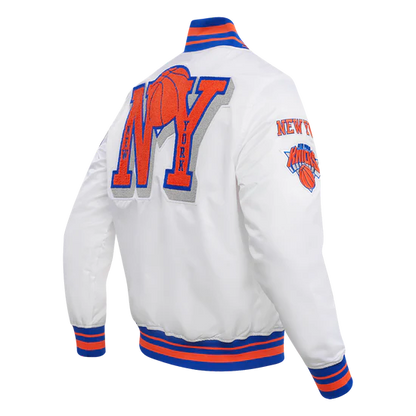 White New York Knicks Pro Standard Mashup Light Satin Jacket