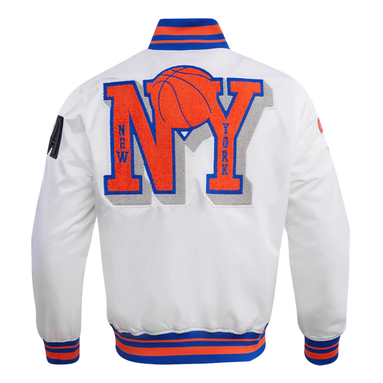 White New York Knicks Pro Standard Mashup Light Satin Jacket