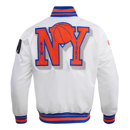 White New York Knicks Pro Standard Mashup Light Satin Jacket