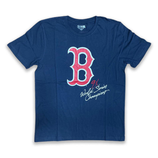 NAVY BLUE BOSTON RED SOX 9X WORLD SERIES CHAMPIONS NEW ERA SHORT SLEEVE T-SHIRT