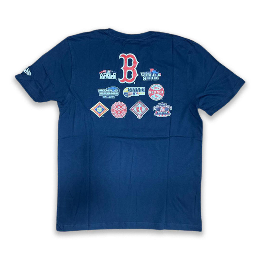 NAVY BLUE BOSTON RED SOX 9X WORLD SERIES CHAMPIONS NEW ERA SHORT SLEEVE T-SHIRT