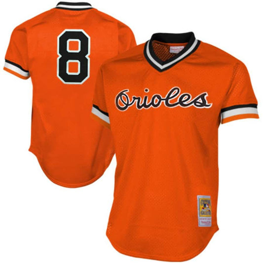 Baltimore Orioles Cal Ripken Jr Mitchell & Ness Orange 1988 Authentic Mesh Batting Practice Jersey