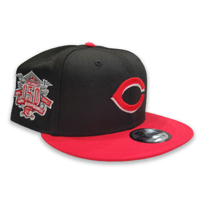 Black Infrared Cincinnati Reds Gray Bottom 150th Anniversary Side Patch 9Fifty Snapback