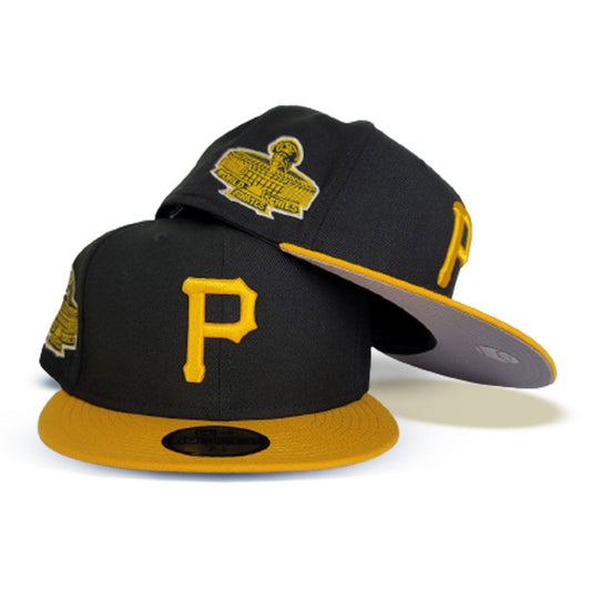 Black / Yellow Pittsburgh Pirates Gray Bottom 1971 World Series Side Patch New Era 59Fifty Fitted