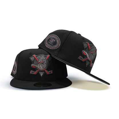 Black Anaheim Mighty Ducks Gray Bottom Anaheim Ducks Side Patch New Era 59Fifty Fitted