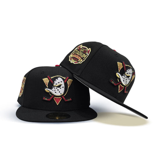 Black Anaheim Mighty Ducks Gray Bottom 2014 Stadium Series Side Patch New Era 59Fifty Fitted