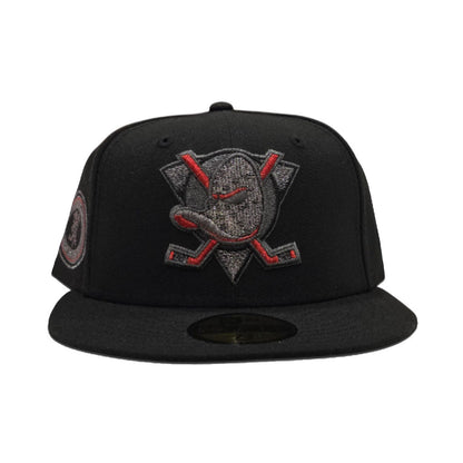 Black Anaheim Mighty Ducks Gray Bottom Anaheim Ducks Side Patch New Era 59Fifty Fitted
