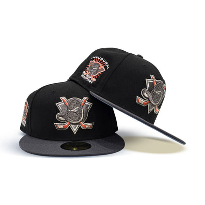 Black Anaheim Mighty Ducks Gray Visor