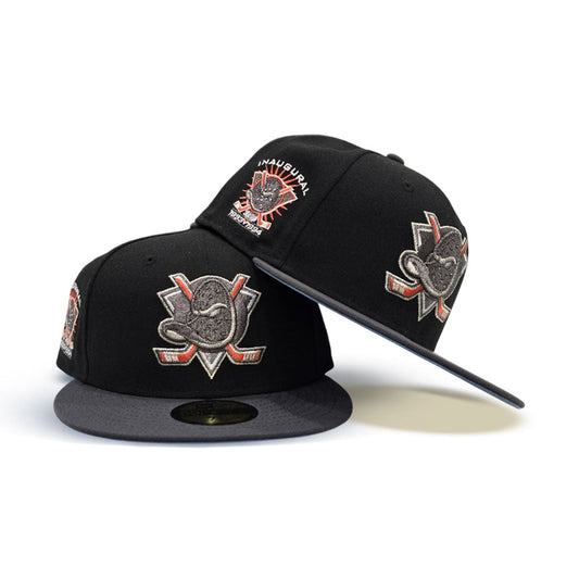 Black Anaheim Mighty Ducks Gray Visor