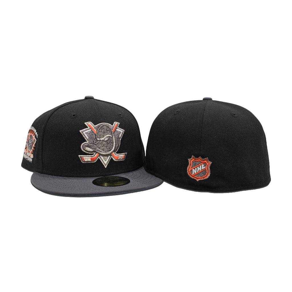 Black Anaheim Mighty Ducks Gray Visor