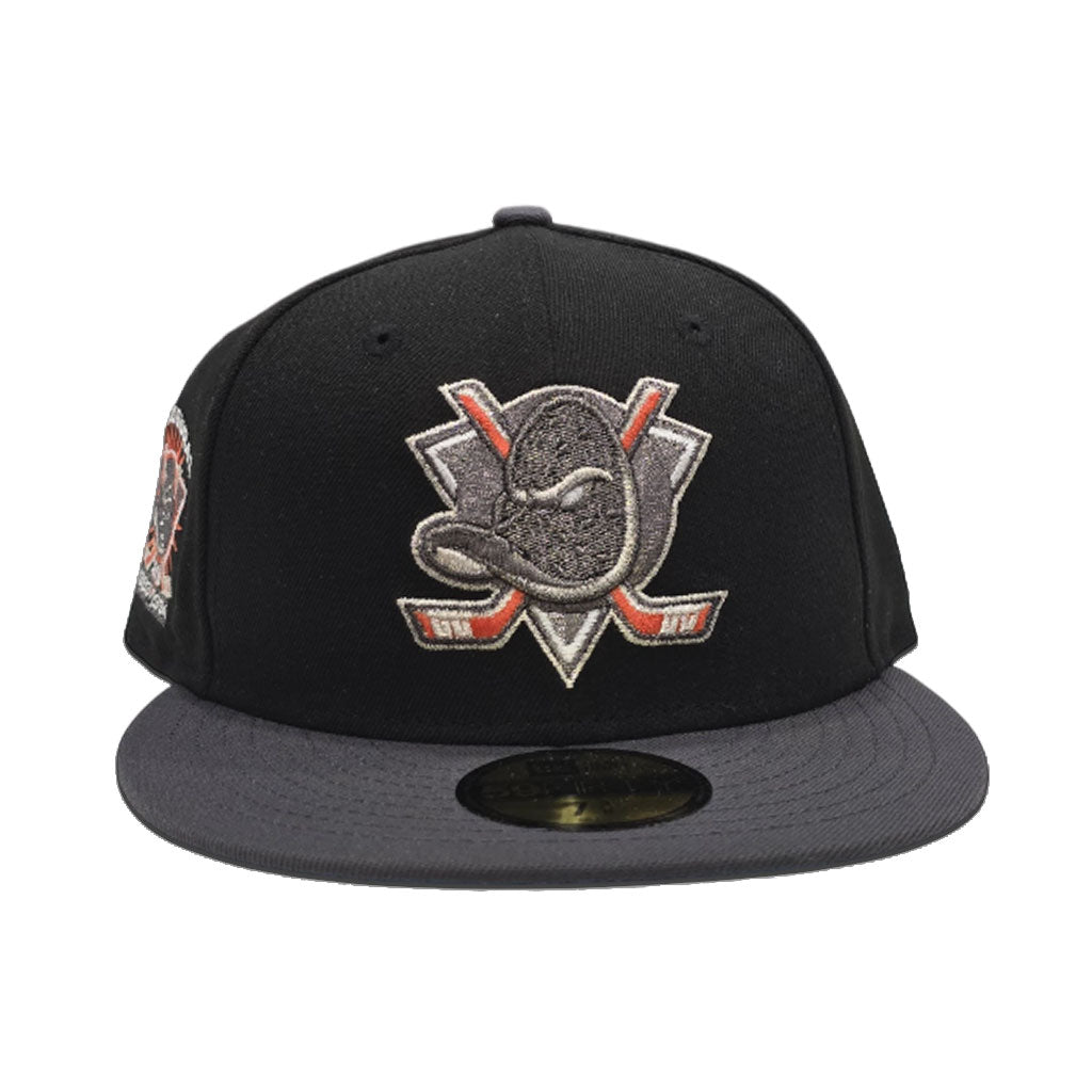 Black Anaheim Mighty Ducks Gray Visor