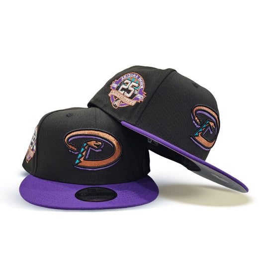 Black Arizona Diamondbacks Purple Visor Gray Bottom 25th Anniversary Side Patch New Era 9Fifty Snapback
