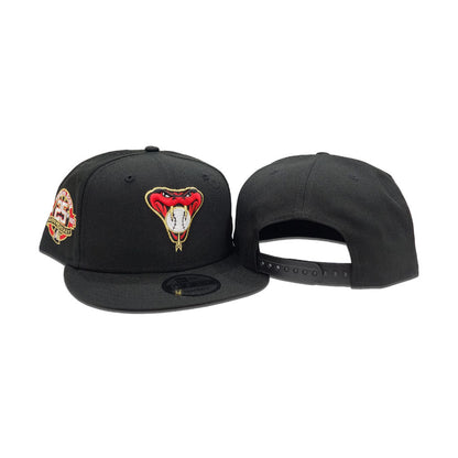 Black Arizona Diamondbacks Gray Bottom 25th Anniversary Side Patch New Era 9Fifty Snapback
