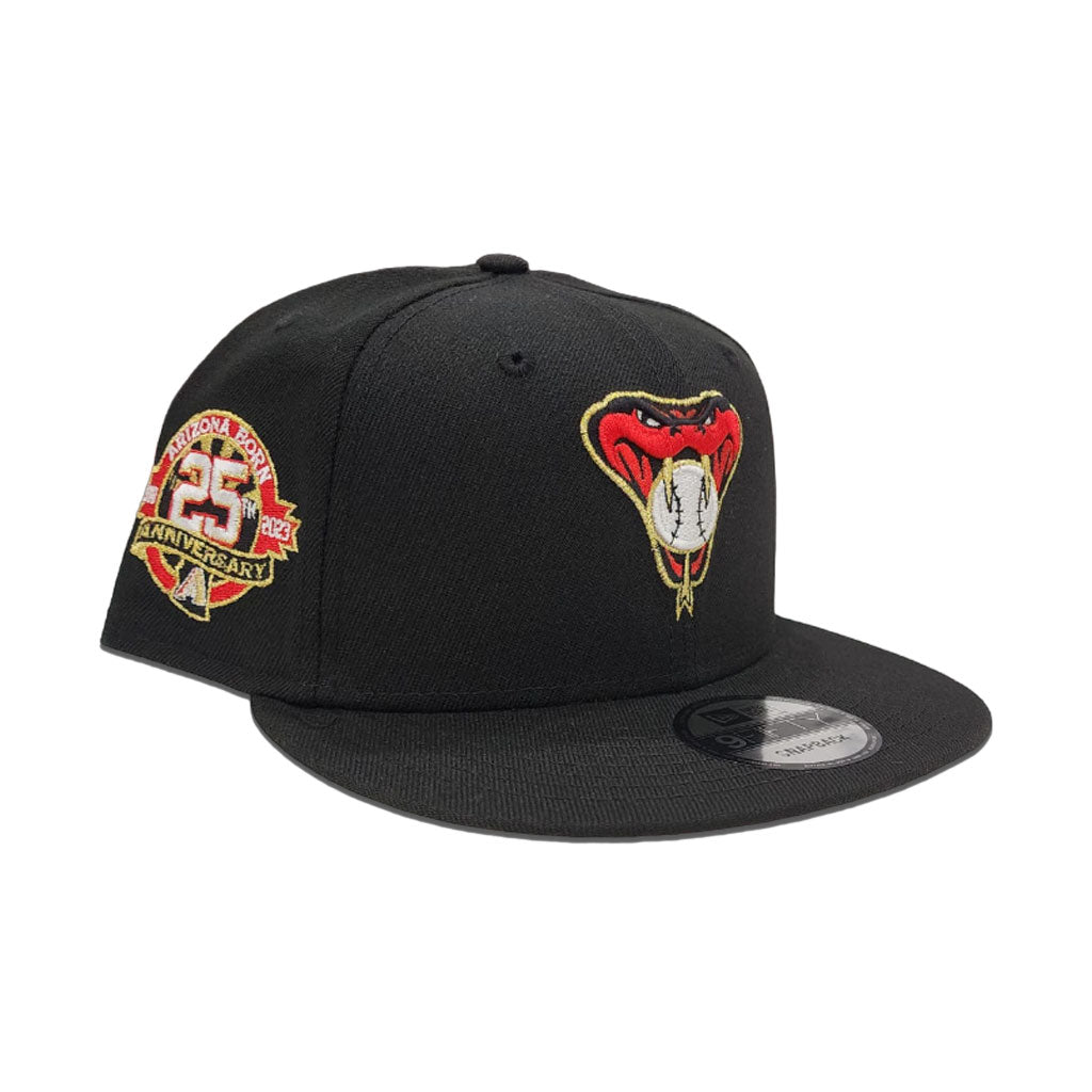Black Arizona Diamondbacks Gray Bottom 25th Anniversary Side Patch New Era 9Fifty Snapback