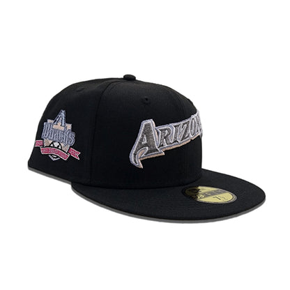 Black Arizona Diamondbacks Blush Bottom 10th Anniversary Side Patch New Era 59Fifty Fitted