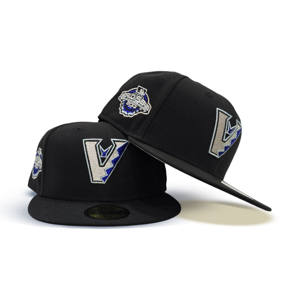 Black Upside Down Arizona Diamondbacks Gray Bottom 2001 World Series Side Patch New Era 59Fifty Fitted