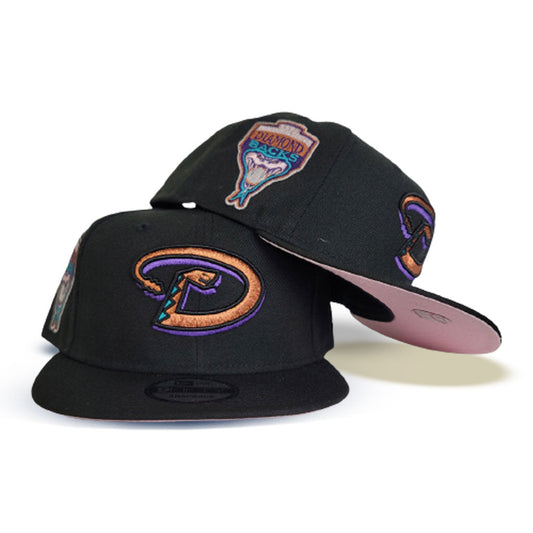 Black Arizona Diamondbacks Pink Bottom 1998 Inaugural Season Side Patch New Era 9Fifty Snapback