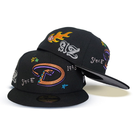 Black Arizona Diamondbacks Scribble New Era 59Fifty Fitted
