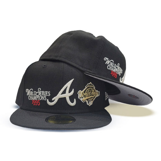 Black Atlanta Braves Gray Bottom 1995 World Series Champions New Era 59Fifty Fitted