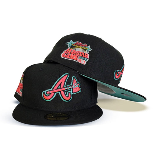 Black Atlanta Braves Mint Green Bottom 2000 All Star Game Patch New Era 59Fifty Fitted