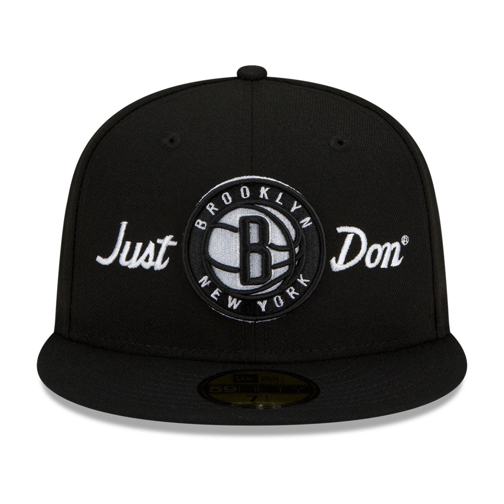Black Brooklyn Nets Gray Bottom New Era X Just Don New Era 59FIFTY Fitted