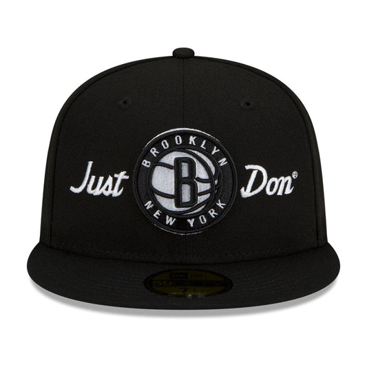 Black Brooklyn Nets Gray Bottom New Era X Just Don New Era 59FIFTY Fitted