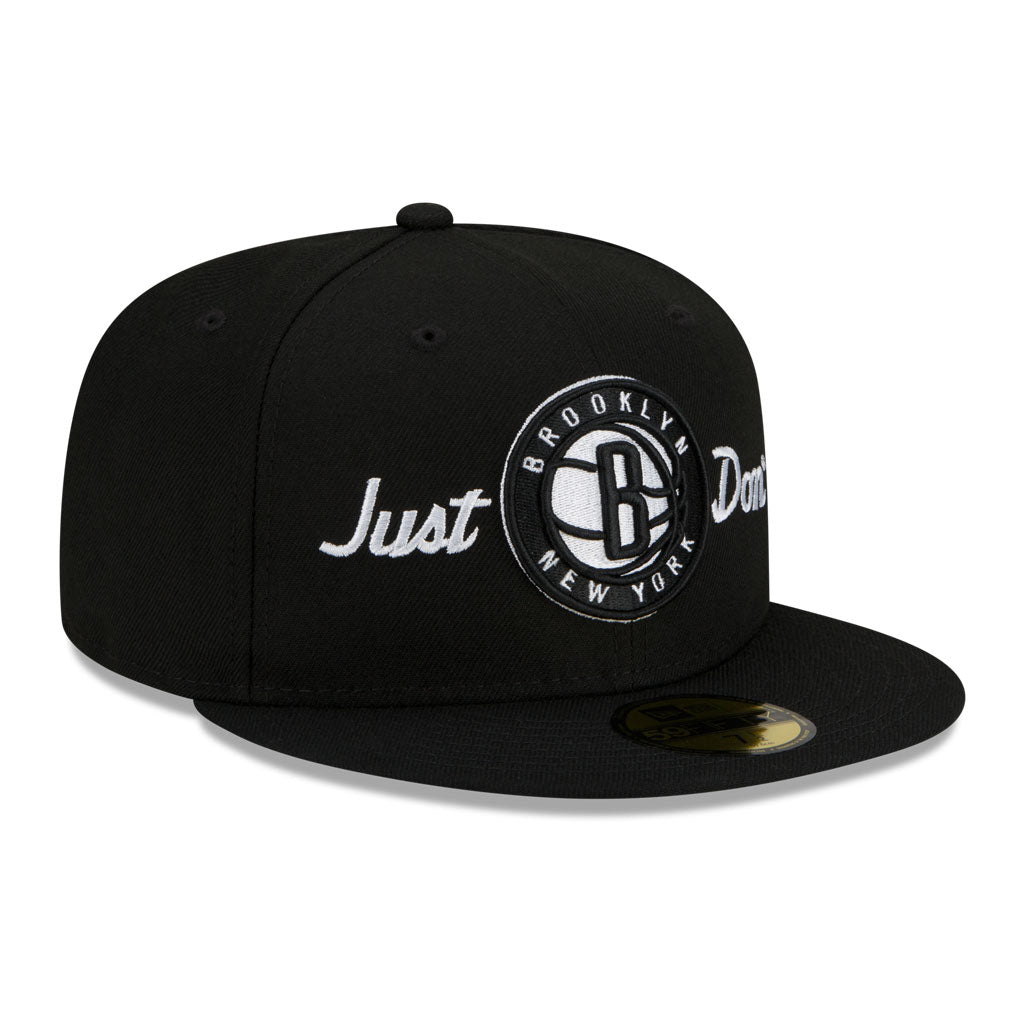 Black Brooklyn Nets Gray Bottom New Era X Just Don New Era 59FIFTY Fitted