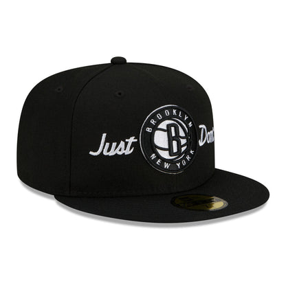 Black Brooklyn Nets Gray Bottom New Era X Just Don New Era 59FIFTY Fitted