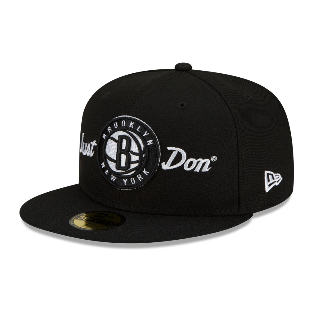 Black Brooklyn Nets Gray Bottom New Era X Just Don New Era 59FIFTY Fitted