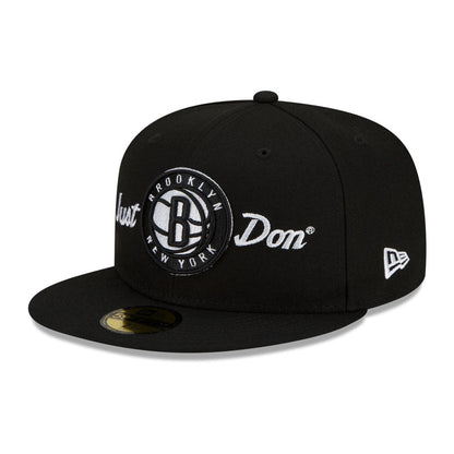 Black Brooklyn Nets Gray Bottom New Era X Just Don New Era 59FIFTY Fitted