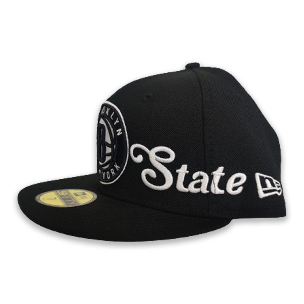 Black Brooklyn Nets Gray Bottom City Nickname 59Fifty Fitted