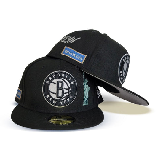 Black Brooklyn Nets Grey Bottom City Transit 59Fifty Fitted