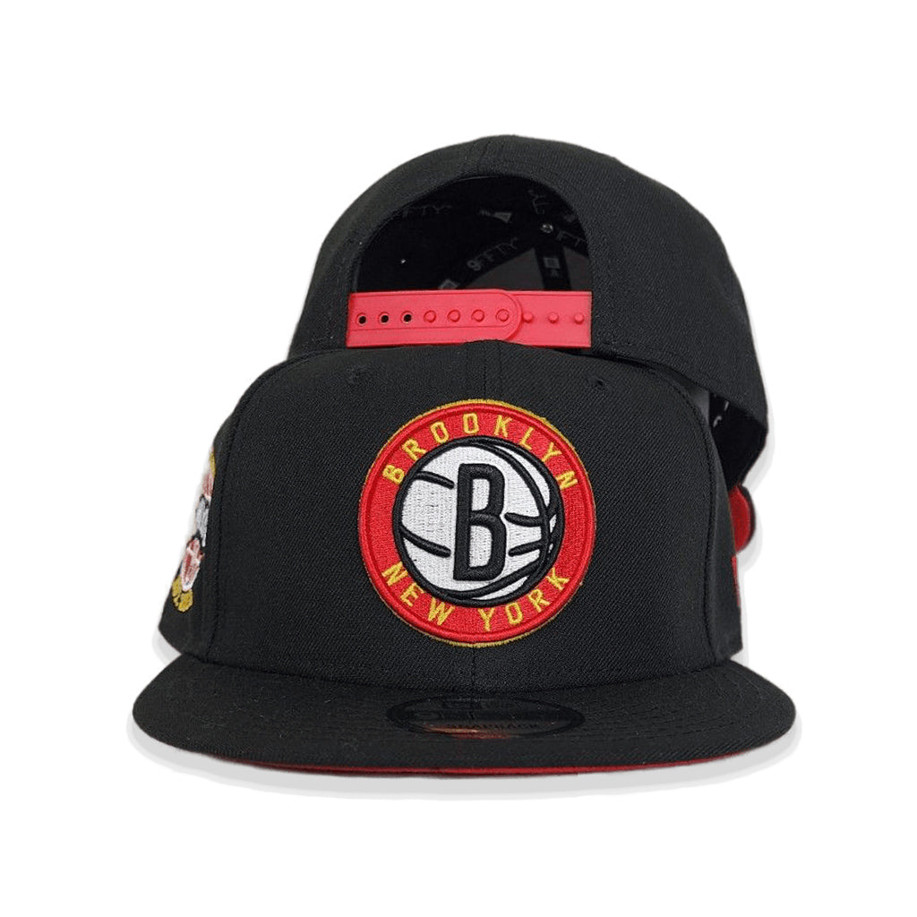 Black Brooklyn Nets Red Bottom The Empire State Side Patch New Era 9Fifty Snapback