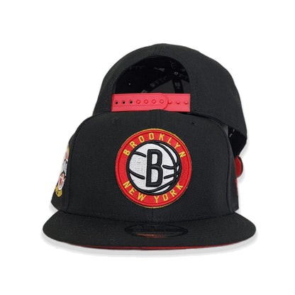 Black Brooklyn Nets Red Bottom The Empire State Side Patch New Era 9Fifty Snapback