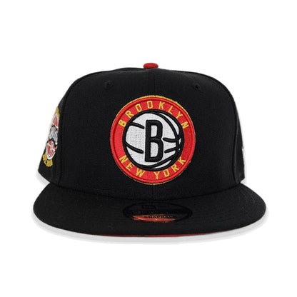 Black Brooklyn Nets Red Bottom The Empire State Side Patch New Era 9Fifty Snapback