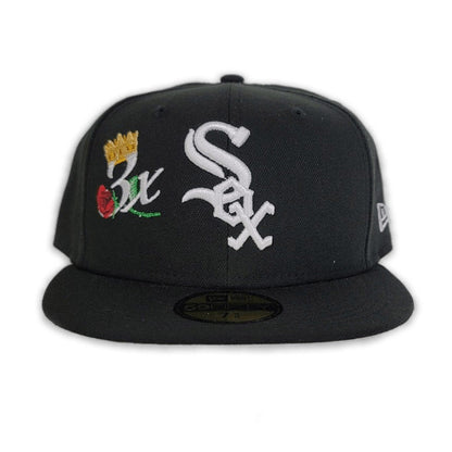 Black Chicago White Sox 3X World Series Champions Crown New Era 59Fifty Fitted