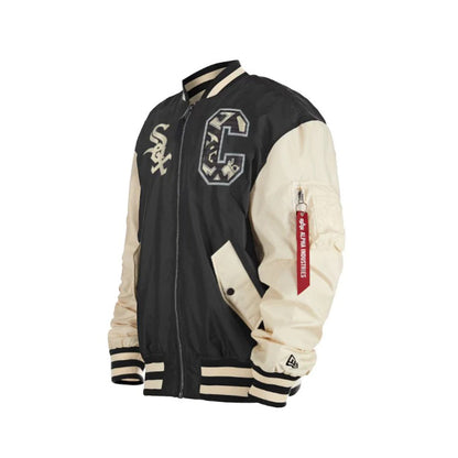 Black Chicago White Sox Alpha Industries X New Era Reversible MA-1 Bomber Jacket