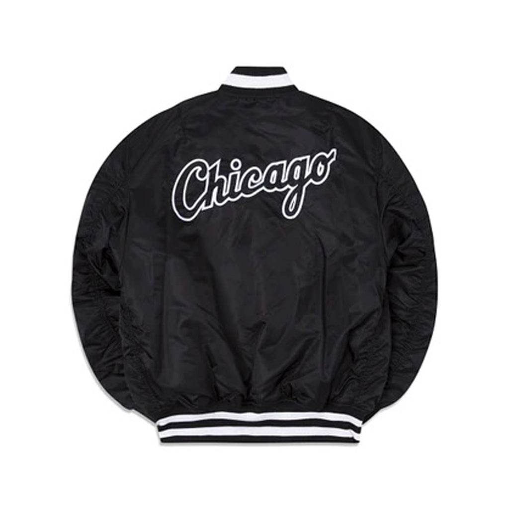 Black Chicago White Sox Alpha Industries X New Era Reversible MA-1 Bomber Jacket