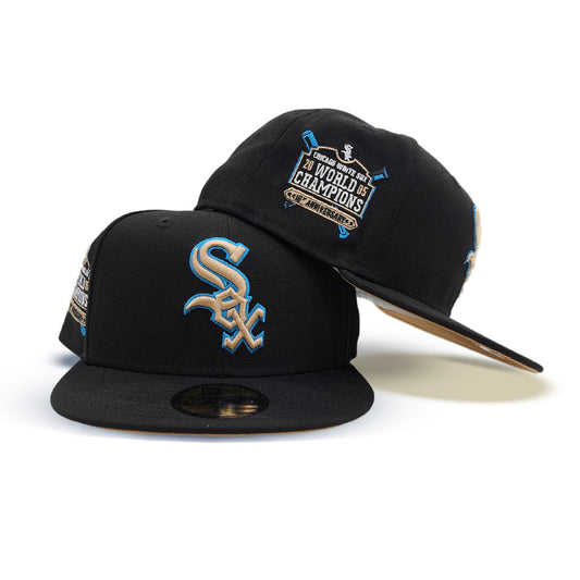 Black Chicago White Sox Camel Bottom 2005 World Champions Side Patch New Era 59Fifty Fitted