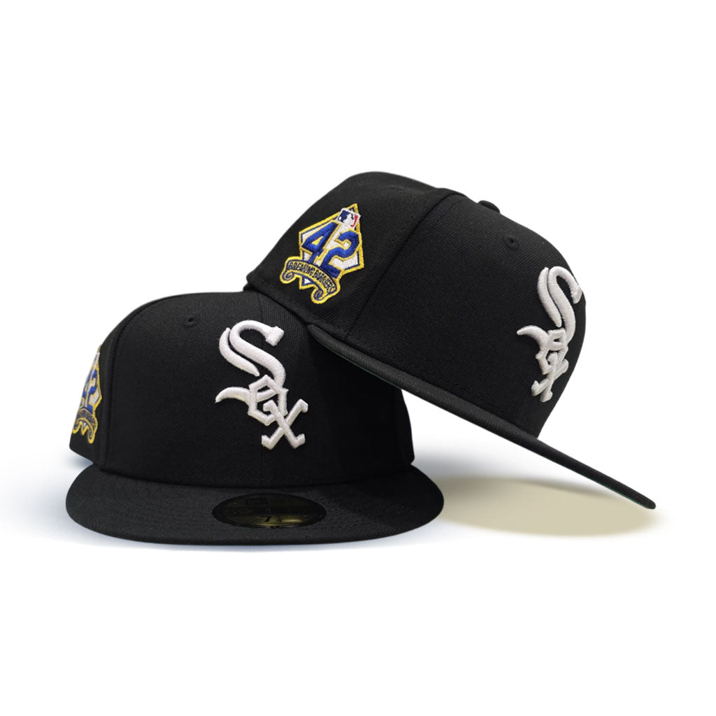Black Chicago White Sox Jackie Robinson Signature Edition Green Bottom #42 "Breaking Barriers" Side Patch New Era 59Fifty Fitted