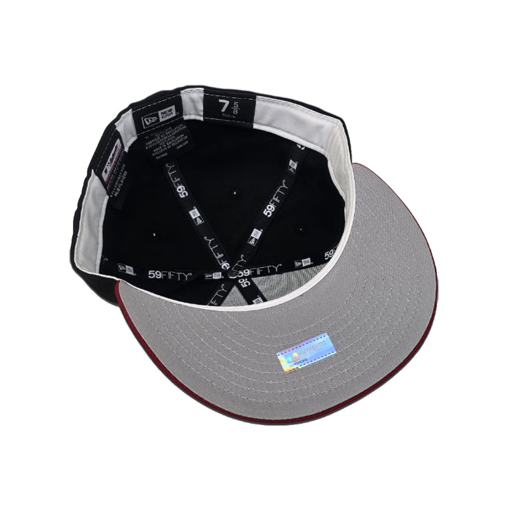 Black Cincinnati Reds Red Visor Gray Bottom New Era 59Fifty True Authentic On Field Fitted