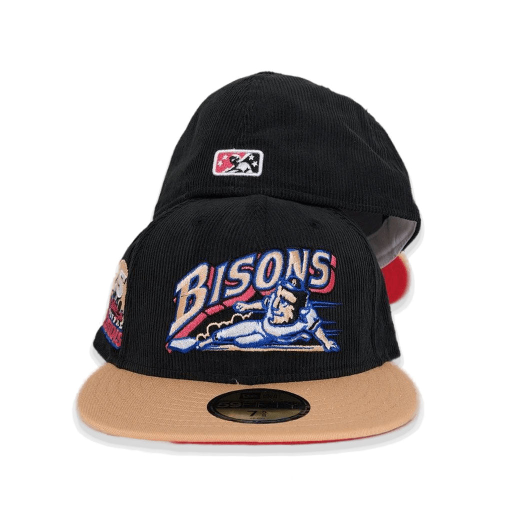 Black Corduroy Buffalo Bisons Blush Visor Lava Bottom 25th Years Side Patch New Era 59Fifty Fitted
