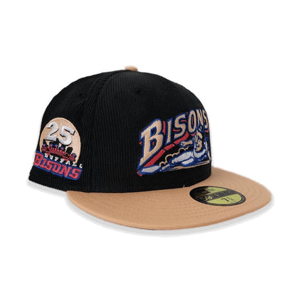 Black Corduroy Buffalo Bisons Blush Visor Lava Bottom 25th Years Side Patch New Era 59Fifty Fitted