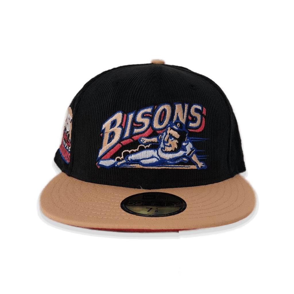 Black Corduroy Buffalo Bisons Blush Visor Lava Bottom 25th Years Side Patch New Era 59Fifty Fitted