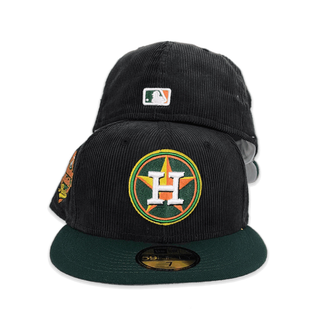 Black Corduroy Houston Astros Dark Green Visor Gray Bottom Minute Maid Park Side Patch New Era 59Fifty Fitted