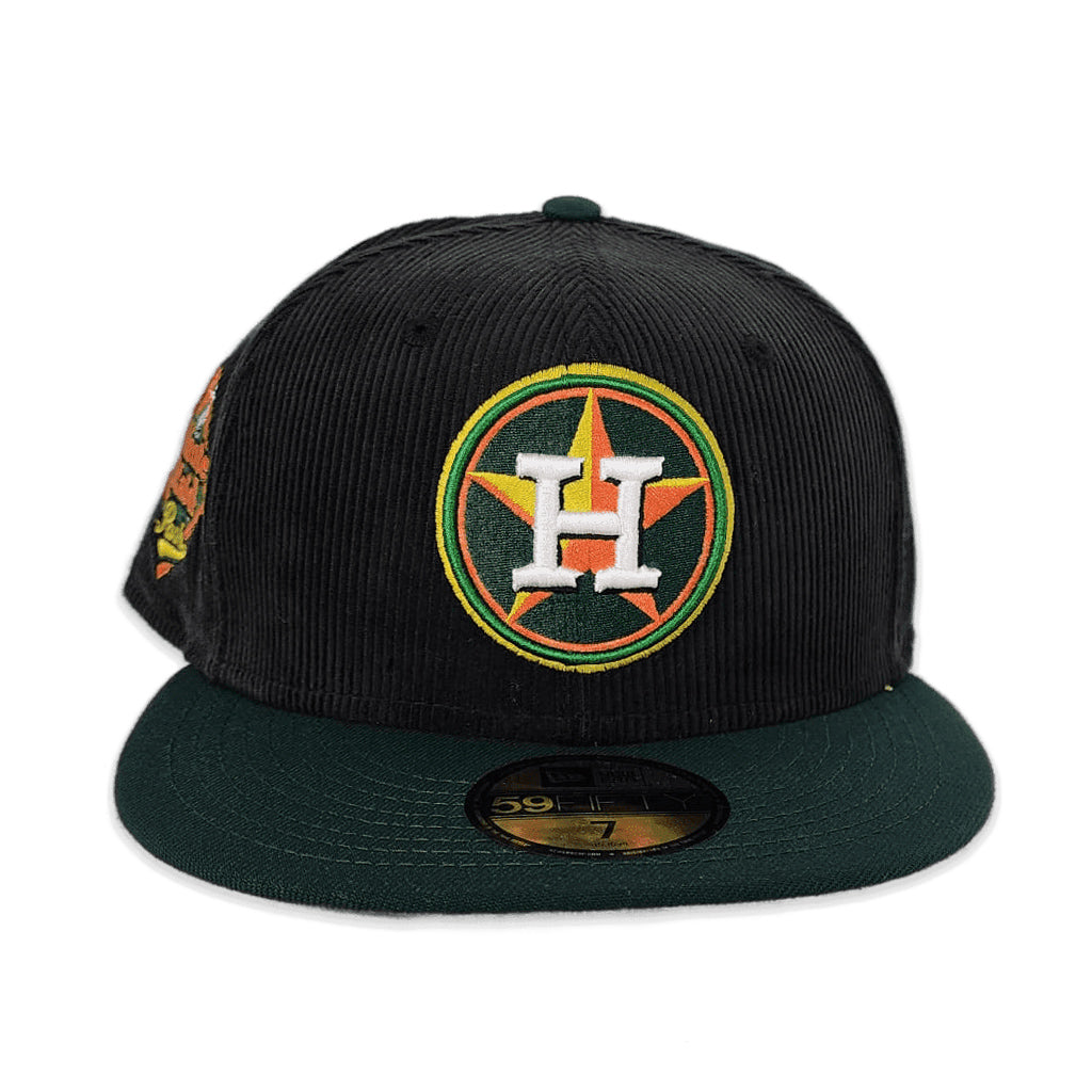 Black Corduroy Houston Astros Dark Green Visor Gray Bottom Minute Maid Park Side Patch New Era 59Fifty Fitted
