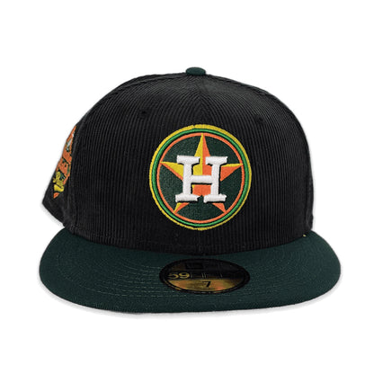 Black Corduroy Houston Astros Dark Green Visor Gray Bottom Minute Maid Park Side Patch New Era 59Fifty Fitted