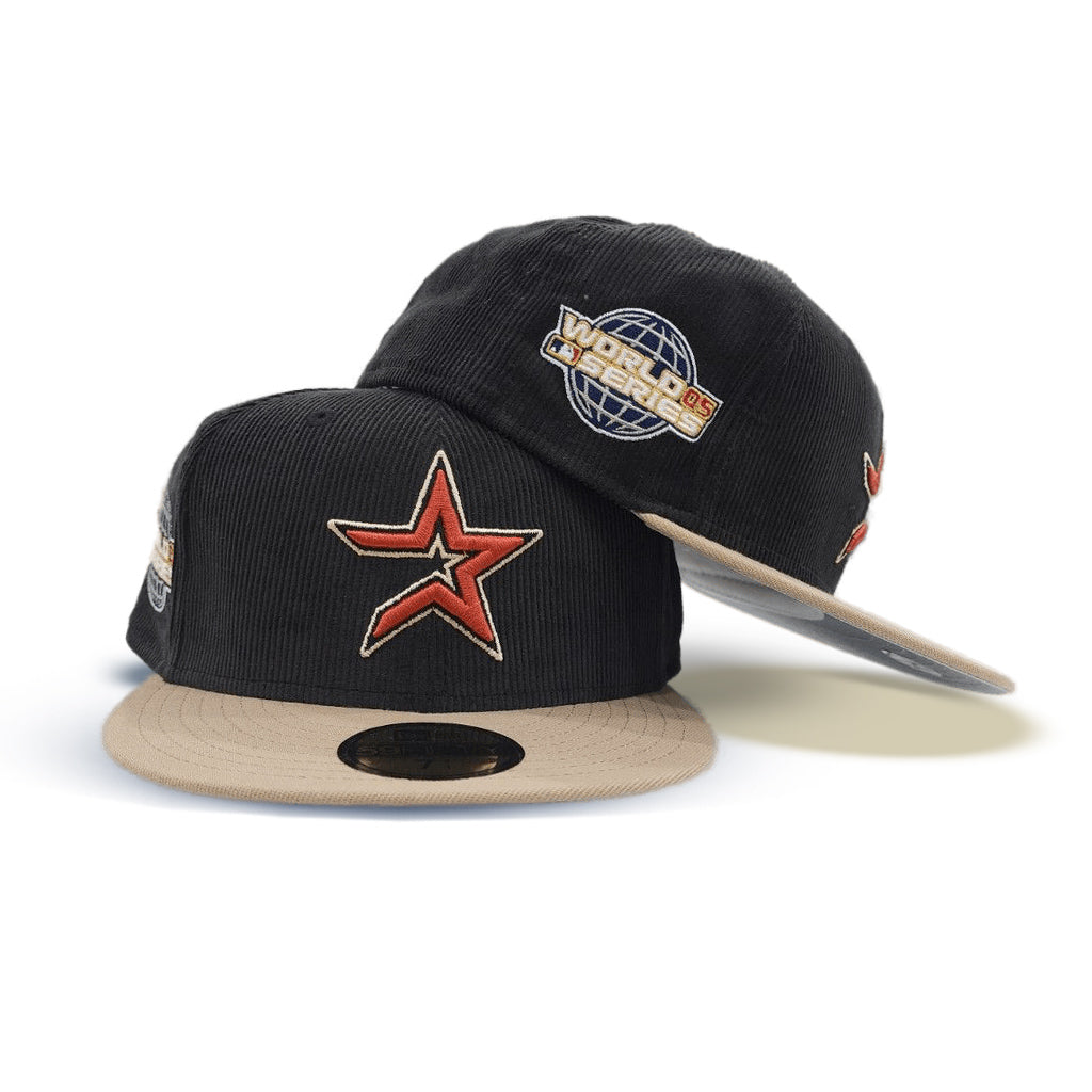Black Corodury Houston Astros Gray Bottom 2005 World Series Side Patch New Era 59Fifty Fitted