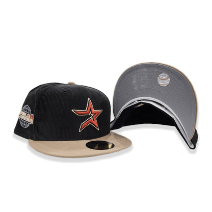 Black Corodury Houston Astros Gray Bottom 2005 World Series Side Patch New Era 59Fifty Fitted